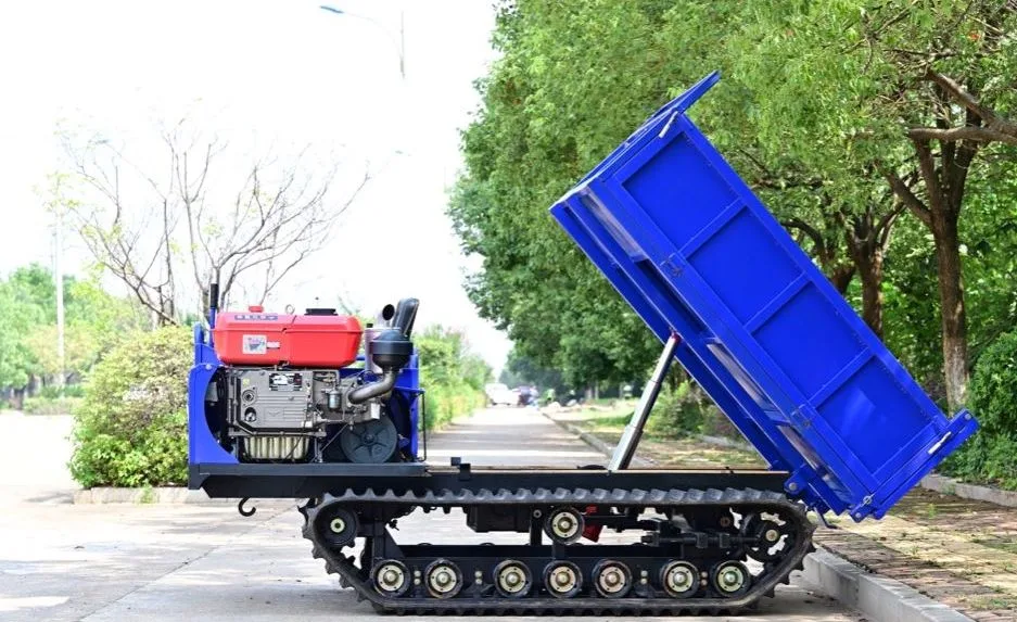 1500kgs Hydraulic Dumping Forestry Machinery Diesel Engine Powered 1-20km/H Walking Speed GF1500c Rubber Truck Loader