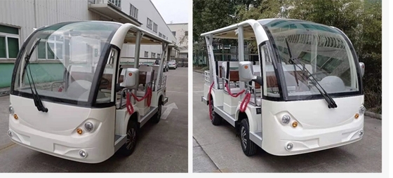 Belo design 10 - 14 lugares Ônibus de transporte elétrico de baixa velocidade Carro de turismo elétrico