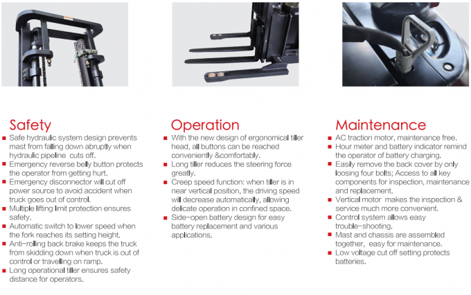Estacador de paletes elétrico de alta eficiência de 1,5 t 6