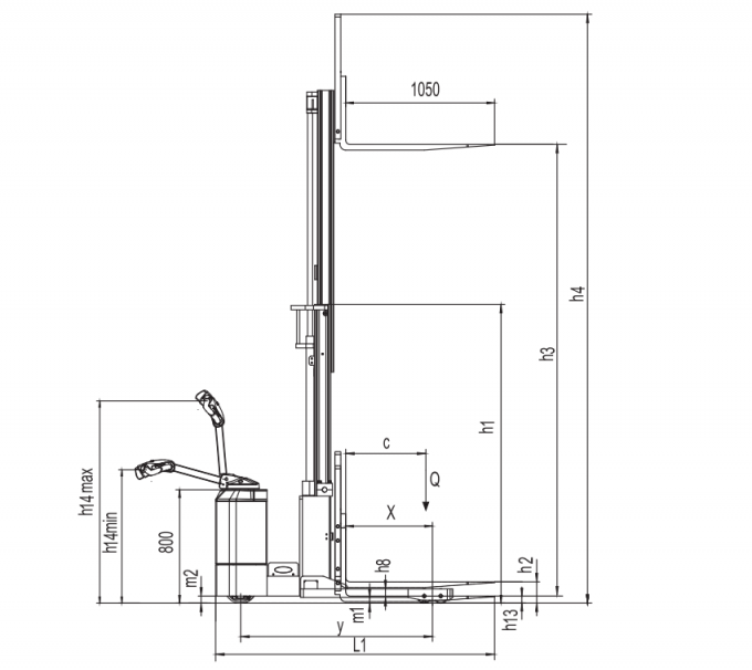 Estacador de paletes elétrico de alta eficiência de 1,5 t 10