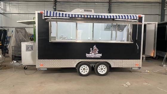 Trailers de comida Café Hot Dog Carrinhos de comida com cozinha completa, Mobile Ice Cream Food Trailer