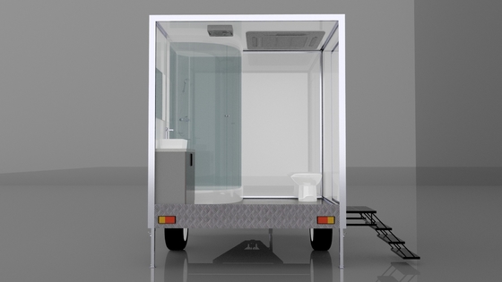 Preço acessível Funcional e personalizável Tubarão móvel de chuveiro único Trailer de banheiro de luxo ao ar livre