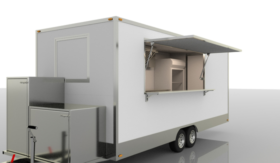 Trailer de alimentos elétrico de aço inoxidável personalizado para serviço de alimentos conveniente