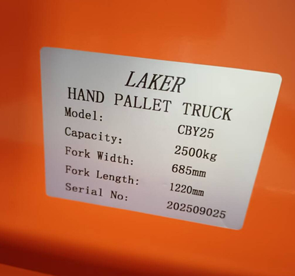 Manobrabilidade suave 2500kg caminhão de paletes manual com rodas de nylon