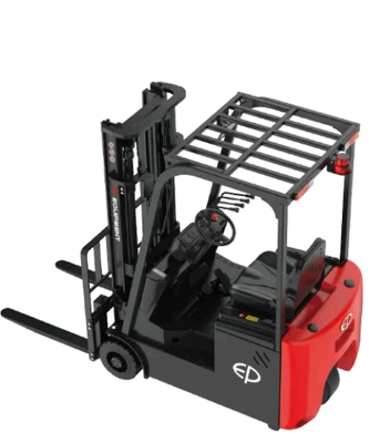 Empilhadeira elétrica compacta de contrapeso de 3 rodas, 1,5 ton, teto baixo, uso de elevador de carga embutido, carregador de íon-lítio, oportunidade de carregamento, empilhadeira