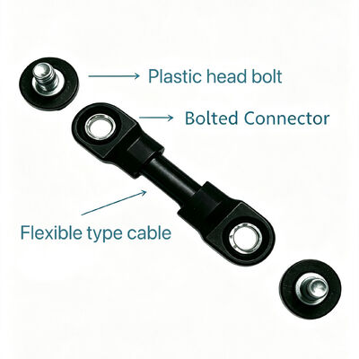 Cabeça de plástico preto isolado revestido de fecho de fio M10 × 22 para elevadores elevadores de chumbo-ácido Terminal de bateria Conexão de cabo flexível Substituição de peças sobressalentes com material PP + GF & ponto de verificação