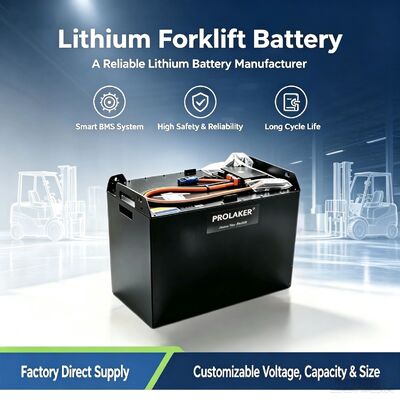 Bateria de iões de lítio segura de alta capacidade, equipada com um sistema de proteção BMS integrado e fiável, livre de manutenção e de longa vida útil, compatível com a maioria das marcas de empilhadeiras
