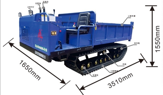 Motor Diesel Tipo 5t Crawler Transport Cargo Dumper Para Plantação de Palmeira de Óleo