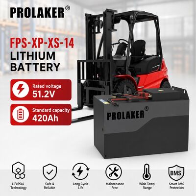 PROLAKER 51.2V 420Ah LiFePO4 bateria de empilhadeira com serviço de nuvem e IP65 à prova de poeira e à prova de água para uso industrial
