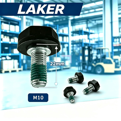 Fábrica LAKER M10*22 Plastico Isolado Hex Fixação, OEM ODM Custom Alta Força Galvanizado Anti-Vibração auto-bloqueio parafuso, Spot Supply Nylon Patch Anti-Corrosion Isolado