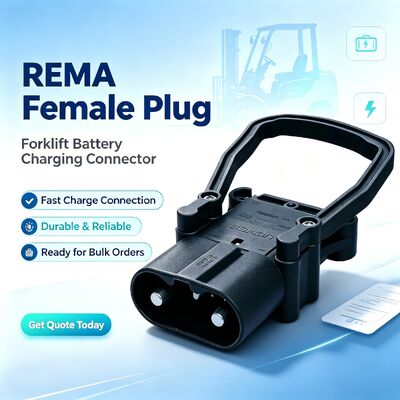 Conector de Bateria de Empilhadeira Macho/Fêmea EC320A Estilo REMA Plugue/Soquete de Carregamento Industrial à Prova de Ácido para Empilhadeira Elétrica Paleteira